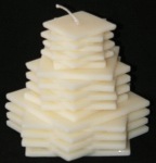 White Christmas Stack Candle - Squares
